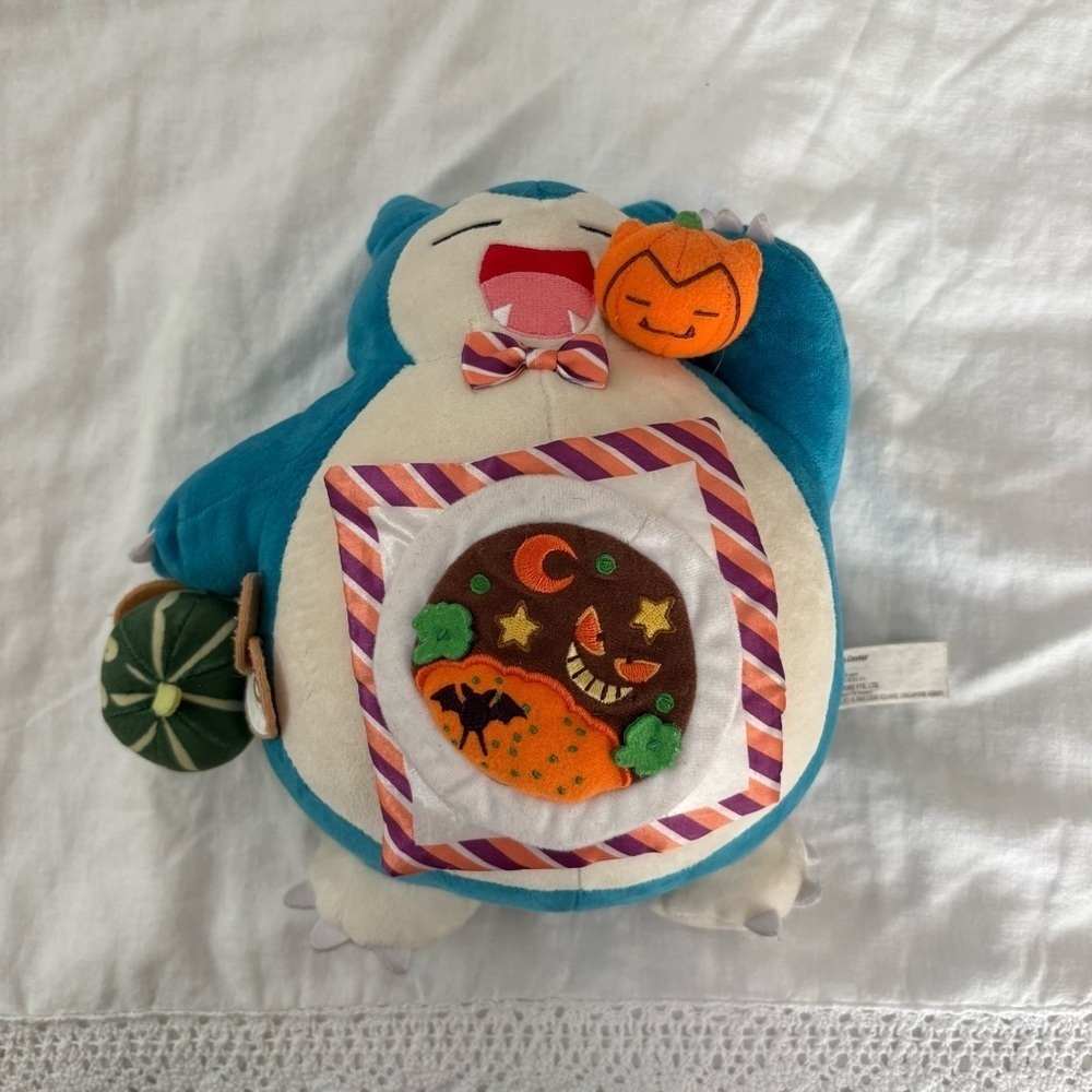 Snorlax Pumpkin Banquet Celebration Poké Plush Pokemon Center Blue Halloween